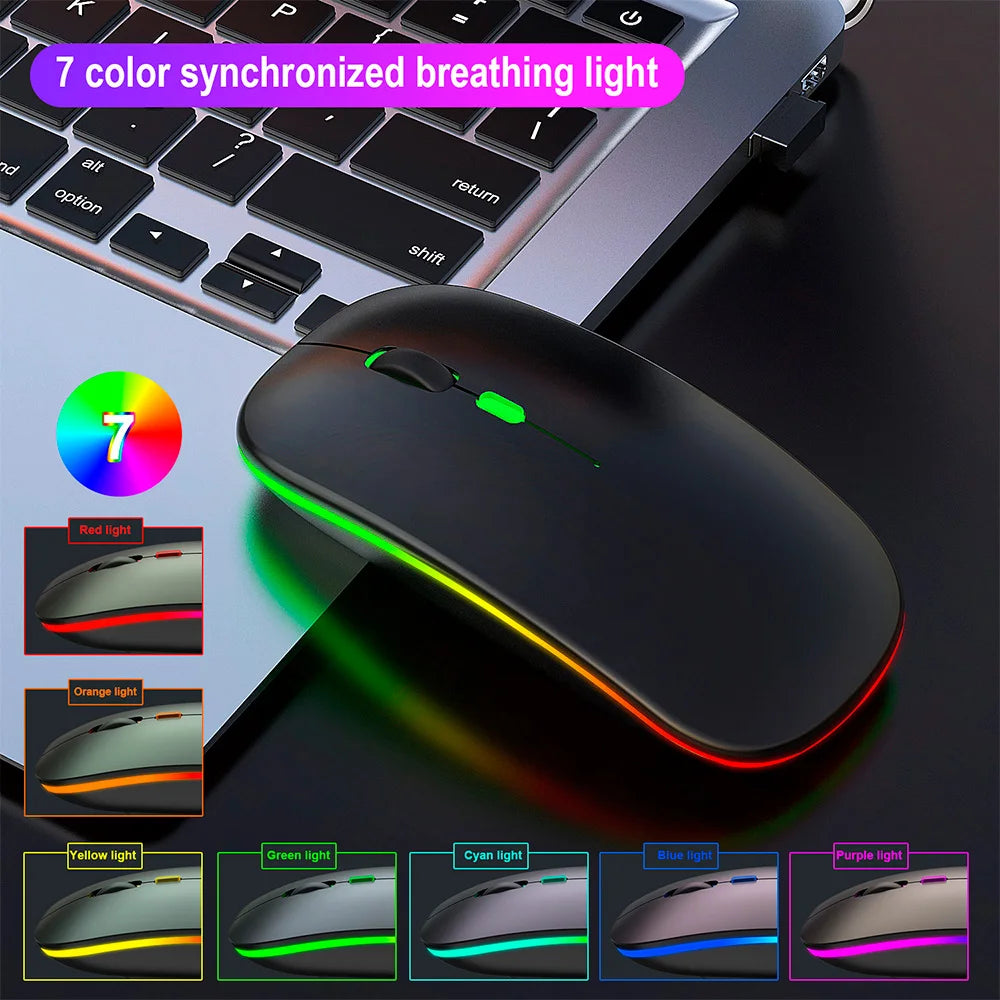 Bluetooth Keyboard for Tablet Android iOS Windows Wireless Mouse Keyboard Bluetooth-compatible Rainbow Backlit Keyboard for iPad