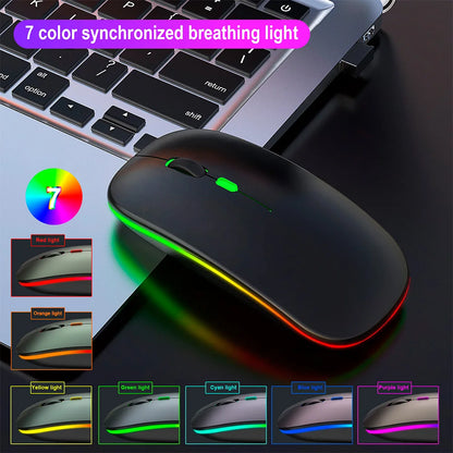Bluetooth Keyboard for Tablet Android IOS Windows Wireless Mouse Keyboard Bluetooth-compatible Rainbow Backlit Keyboard for IPad