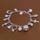 Fine 925 Sterling Silver Bracelet for Women and Men, Noble Nice Chain, Solid Charms, Wedding Party Gift, Fashion Jewelry, Hot Model 