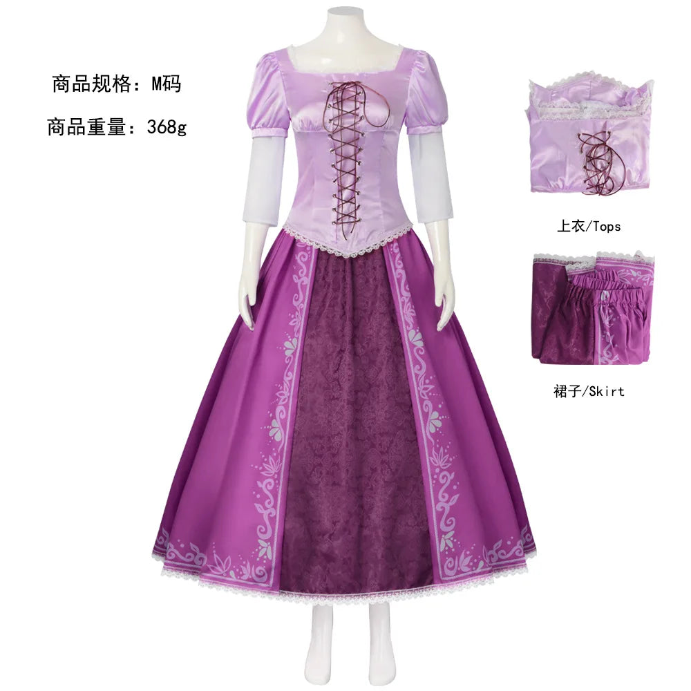 Tangled Rapunzel Cosplay Costume Adult Kid Carnival Uniform Wig Anime Fairy Tale Princess Women Girls Dress Halloween Costumes