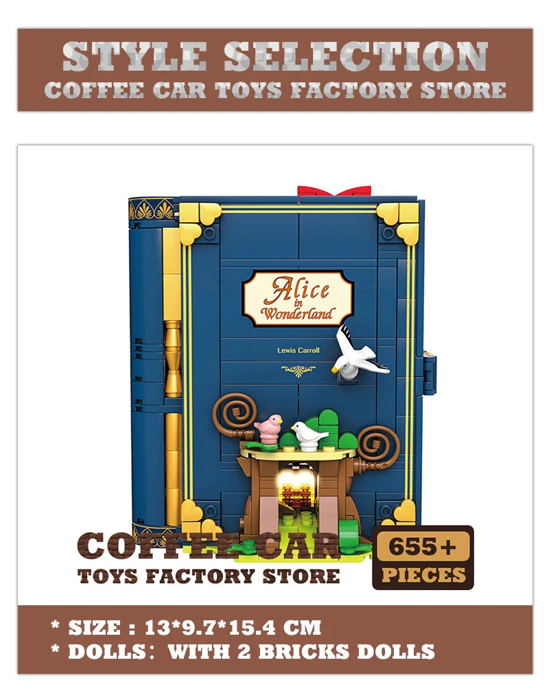 Dream Princess 3D Storybook Building Blocks Books Anime Film MOC Bricks Toys Cute Fairy Tales Model Children Girl Birthday Gifts