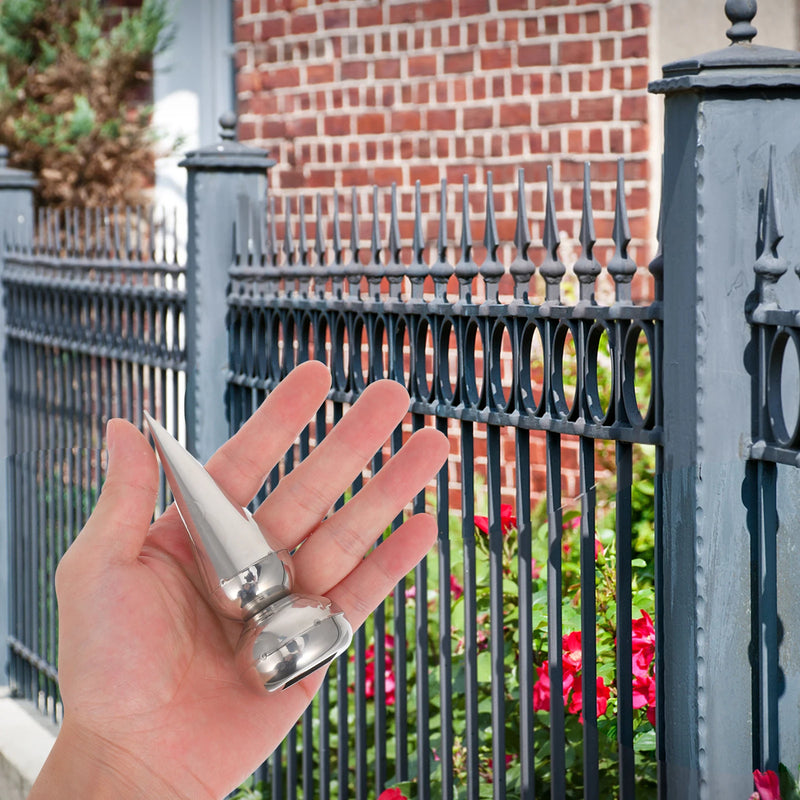 4pcs 19mm Stainless Steel Conical Toppers for Square Tubes Outdoor Garden Railings Finial Tops Garden Fence Iron Wrought Iron