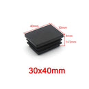 Tapas rectangulares decorativas de plástico negro para patas de muebles, tapones para tubos, tapas antipolvo, 10 x 20 mm, 40 x 80 mm 