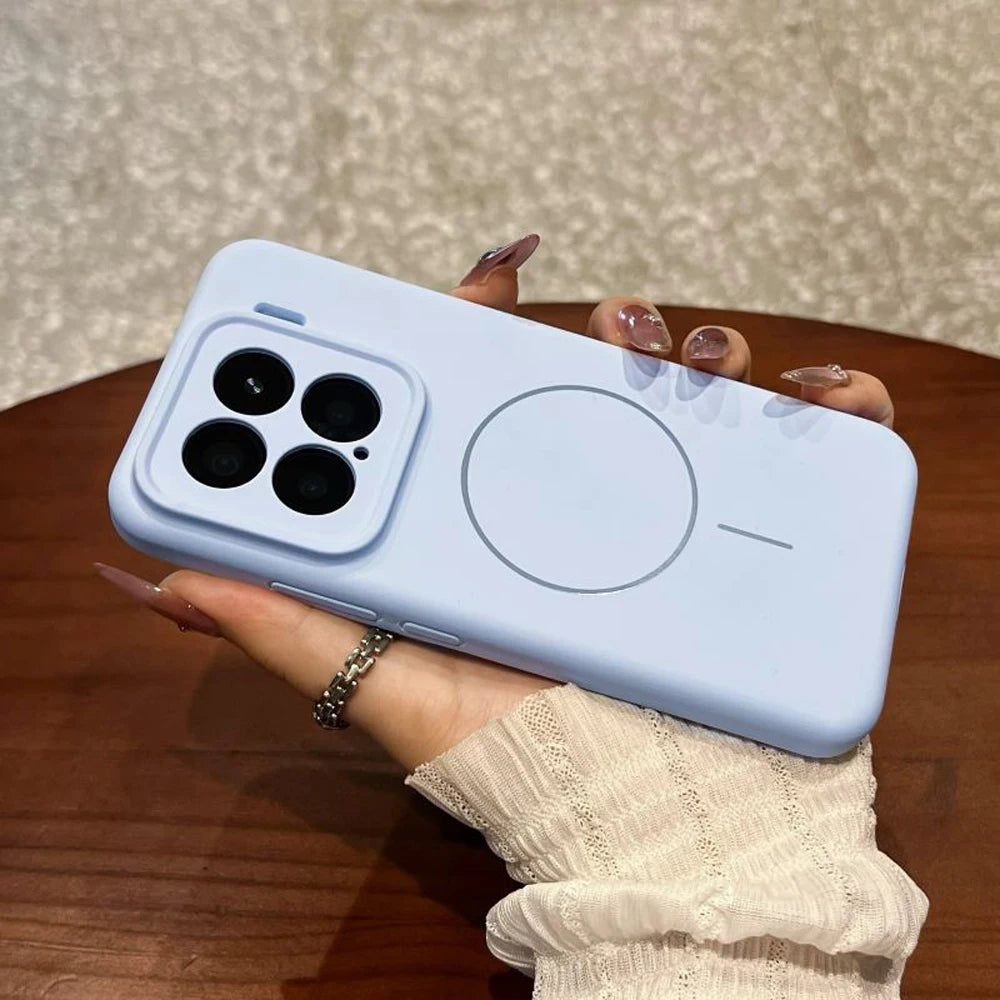 Colorful Liquid Silicone For Magsafe Wireless Charger Magnetic Case for Xiaomi 15 14 Pro 15 Pro Shockproof Soft Cover