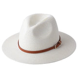 56-58-59-60CM New Natural Panama Soft Shaped Straw Hat Summer Women's/Men's Wide Brim Beach Sun Cap UV Protection Fedora Hat