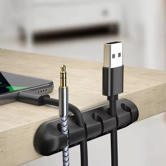 Organizador de cables USB NNBILI 2024, nuevo, con clips autoadhesivos de silicona, gestión de cables para el hogar y el interior del coche.