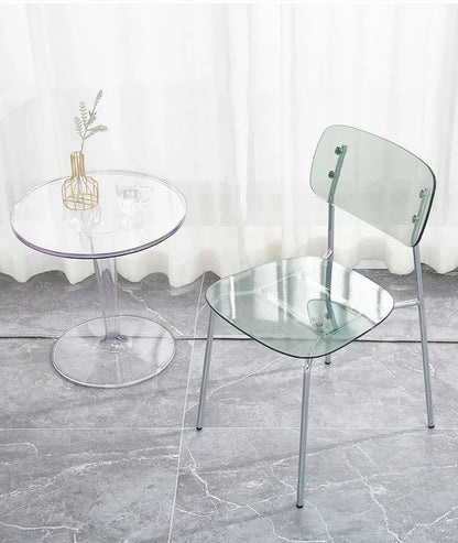 Modern Simple Household Transparent Dining Chair Backrest Single Person Leisure Net Red Table Plastic Chair Makeup Chairs  стул