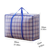 1PC foldable moving bag Large capacity woven bag snakeskin bag Waterproof portable mobile bag blue