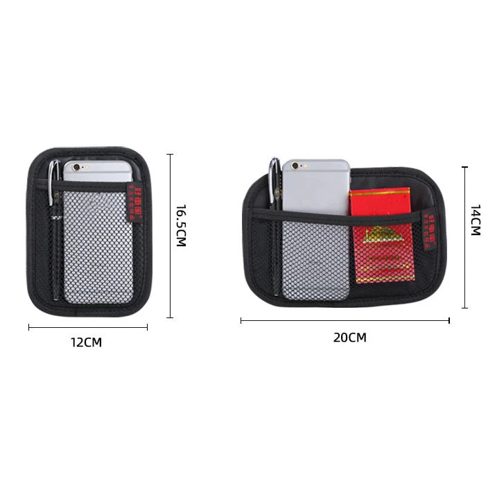 Car Leather Mesh Bag Oxford Fabric Storage Net Bags Car Interior Organizer Phones Coins Keys Storage Auto Stowing Tidying Tools