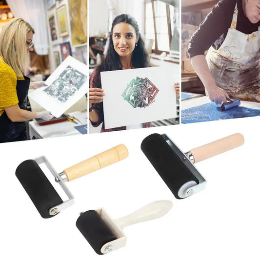Rodillo de goma profesional Brayer para pintura con tinta, rodillo para grabado, proyectos de arte y manualidades, herramienta de estampado con tinta, rodillo de pintura #W0