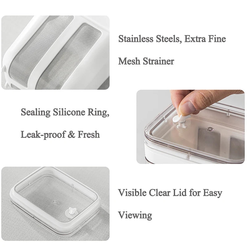 1100ml/1800ml Yogurt Filter Greek Yogurt Strainer Food Strainer Storage Container  Whey Separation Cheese Tools Kitchen Supplies