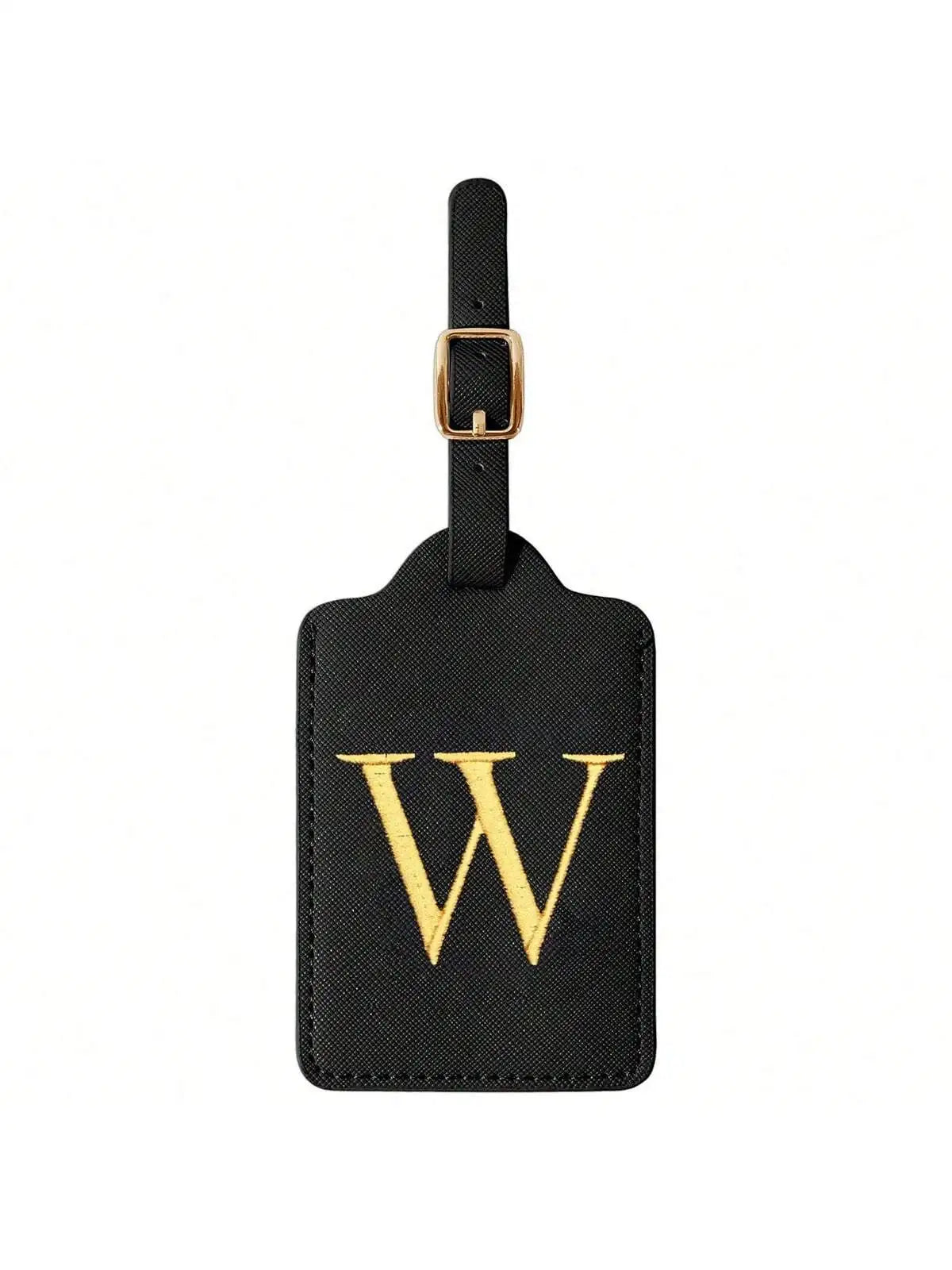 PU Leather Luggage Tag for Travel - Durable Suitcase ID Tag with Privacy Cover & Name Card Slot (A-Z) liu