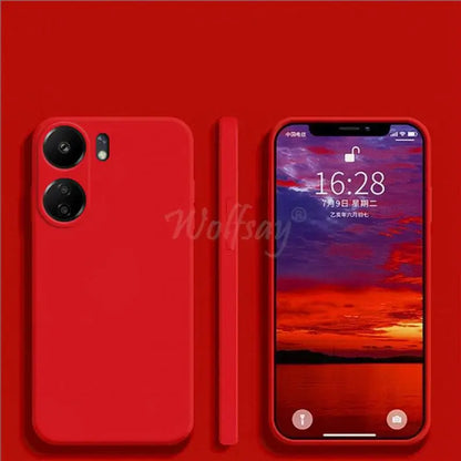 Funda de silicona líquida para Xiaomi POCO C65, funda protectora de goma lisa, funda de TPU para POCO C65