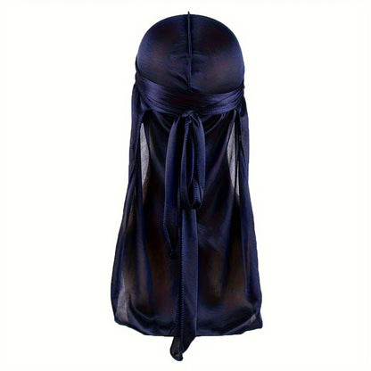 Men's Silk Durag Bonnet Bandana Silky Du Rag Doo Rag Long Tail Waves Cap