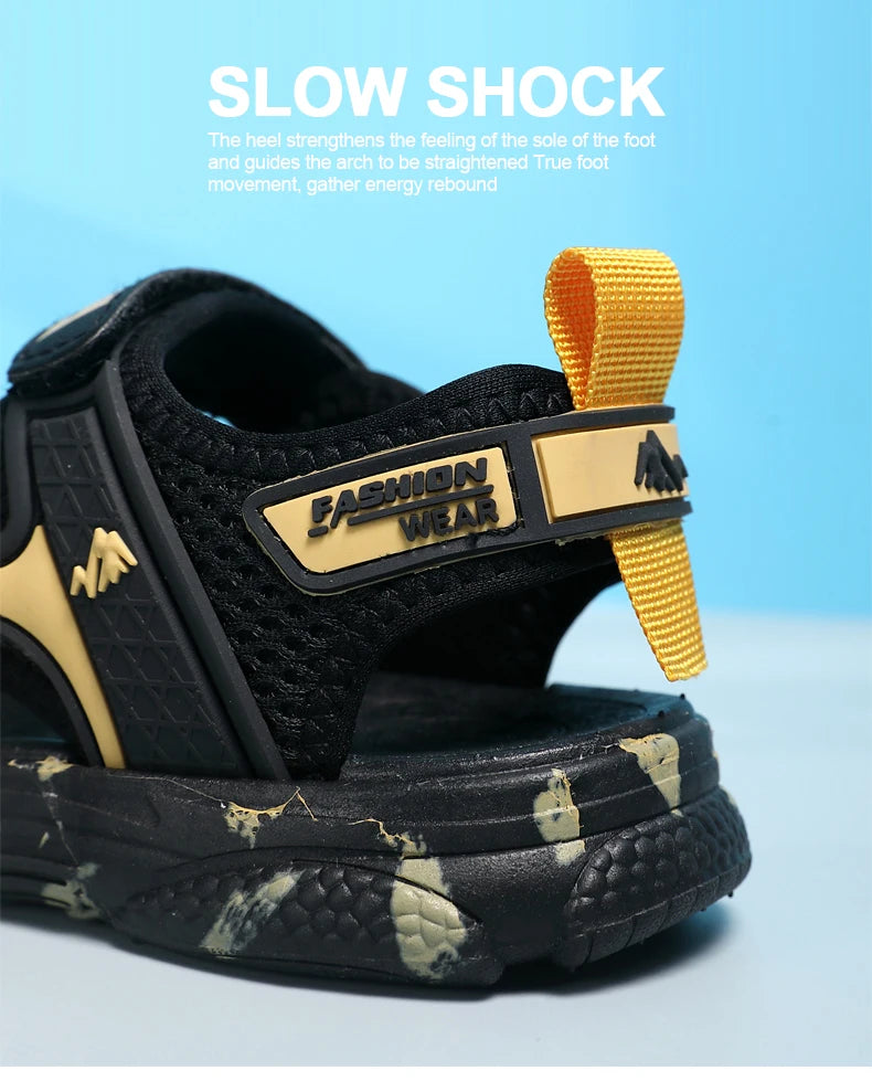 Kids Boys Trendy Camouflage Platform Strap Sandals Lightweight Soft Sole Non-slip Girls Children For Summer Outdoor Beach Shoe