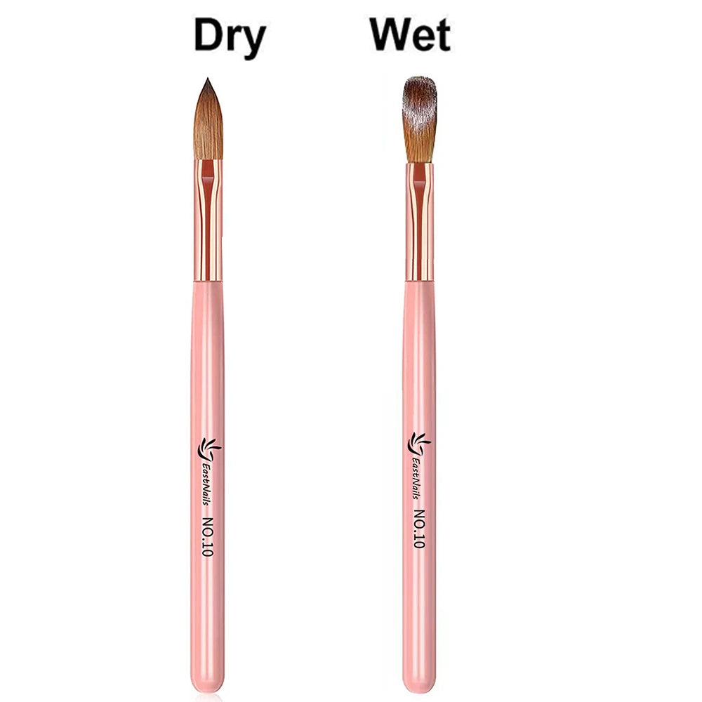 Pink Handle Acrylic Nail Brush Size 16/18/22 mm Acrylic Application Nail Brushes Pen Professional Powder Extension Carving
