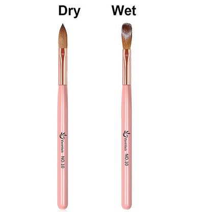 Pink Handle Acrylic Nail Brush Size 16/18/22 mm Acrylic Application Nail Brushes Pen Professional Powder Extension Carving