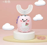 Children U-shaped Electric Toothbrush 360 Degrees Smart Cartoon Kids Silicone Toothbrush Automatic Rechargeable Sonic Toothbrush