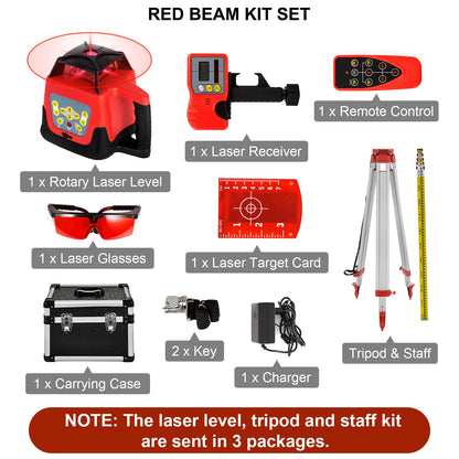 VEVOR 360 Rotary Laser Level Self-Leveling 500m Vertical Horizontal Scanning Professional Powerful Measurement Construction Tool