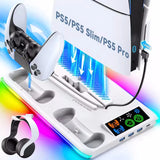 Game Stand For Sony PS5 Console Playstation Play Stations PS 5 Slim Pro Support Base Holder Cooler Fan RGB Gaming Accessories
