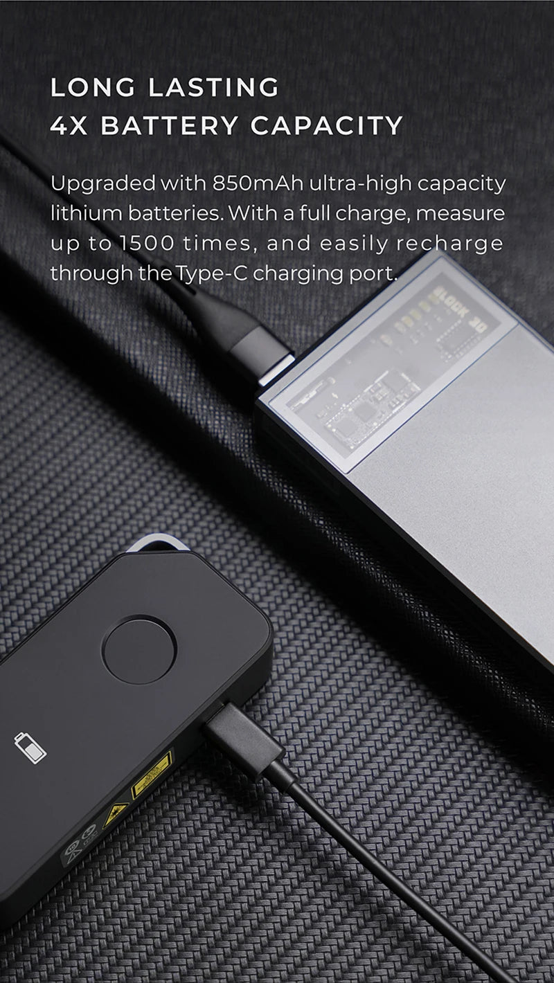 HOTO Smart Laser Measure Pro LED Display Intelligent Digital Laser Tape Measuring Tool Rechargeable Laser Ruler Rangefinder