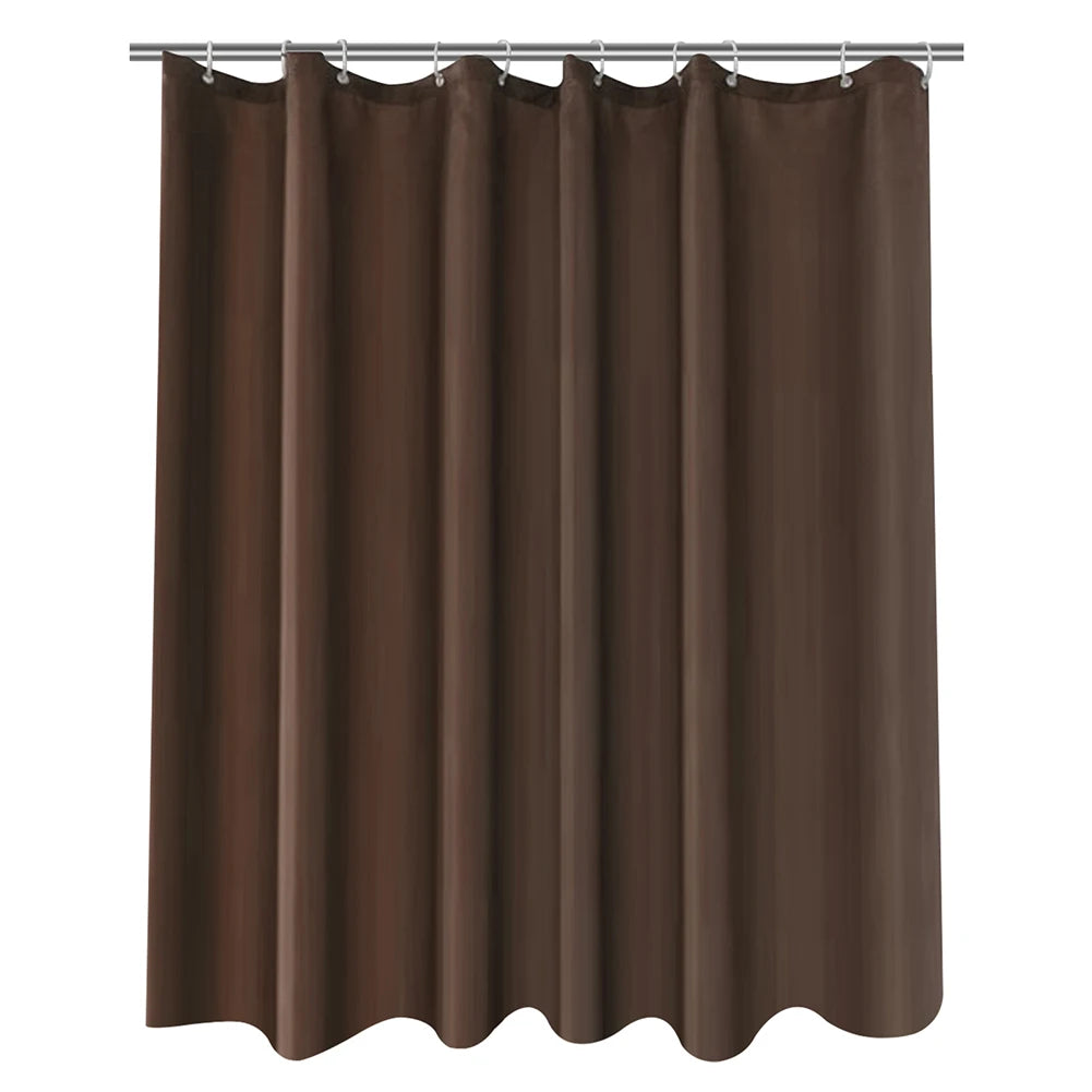 Cortina de ducha de tela sólida resistente, impermeable, para baño, tamaño largo, 230/200 cm, color negro, blanco, gris, marrón y azul.
