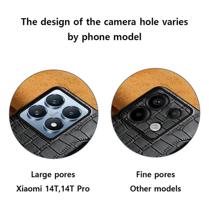 Genuine Cowhide Leather Phone Case for Xiaomi Mi 14 Ultra 13T Pro 14T Pro Poco X6 Pro Back Cover for Redmi Note 13 Pro Plus 5G