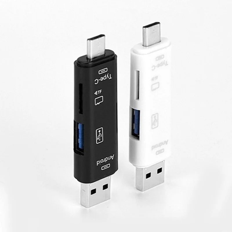 5 In 1 Multifunction USB 2.0 Type C/Usb/Micro Usb /TF/SD Memory Card Reader OTG USB Reader Card Adapter Mobile Phone Accessories