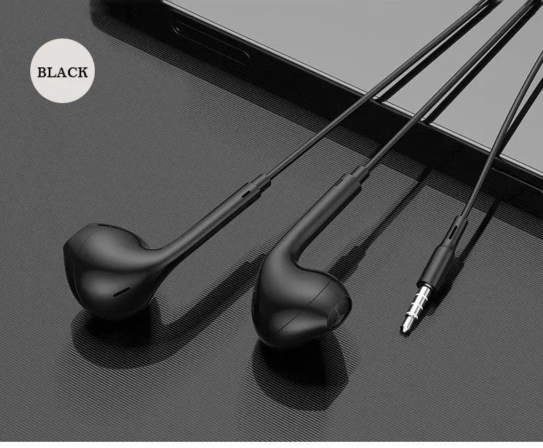 3.5mm In-Ear Earphone Wired with Microphone Earbuds White And Black Headphone Earphones for MP3 MP4 Samsung Huawei Xiaomi Phones