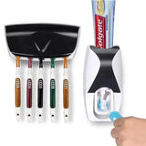 1 conjunto de suporte para escovas de dentes de fácil utilização com dispensador automático de pasta de dente e suporte de parede para escovas de dentes