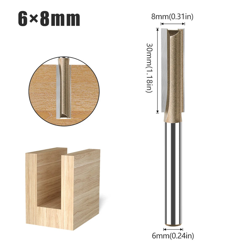 6mm Shank CNC Straight Bit Flush Trim Single Double Flute Router Bit Tungsten Carbide Milling Cutter Woodworking Tools