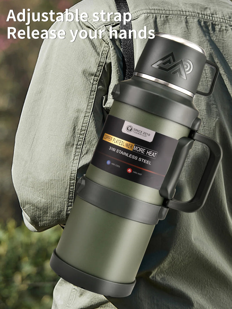 1 PC Large thermos -1.7L/2.0L/2.5L stainless steel thermos, suitable for travel, camping -2.5 liters super large vacuum insulati