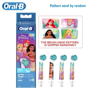Recambio de cabezales de repuesto para cepillo de dientes eléctrico Oral B EB10 Kids, con cerdas suaves y cabezal redondo pequeño, ideal para limpieza dental de Spiderman y Frozen.