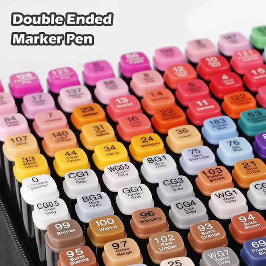 24/36/48/60/80/120/168 Colors Double Tip Permanent Art Marker pens for Drawing Painting Sketching Comics Design School Supplies