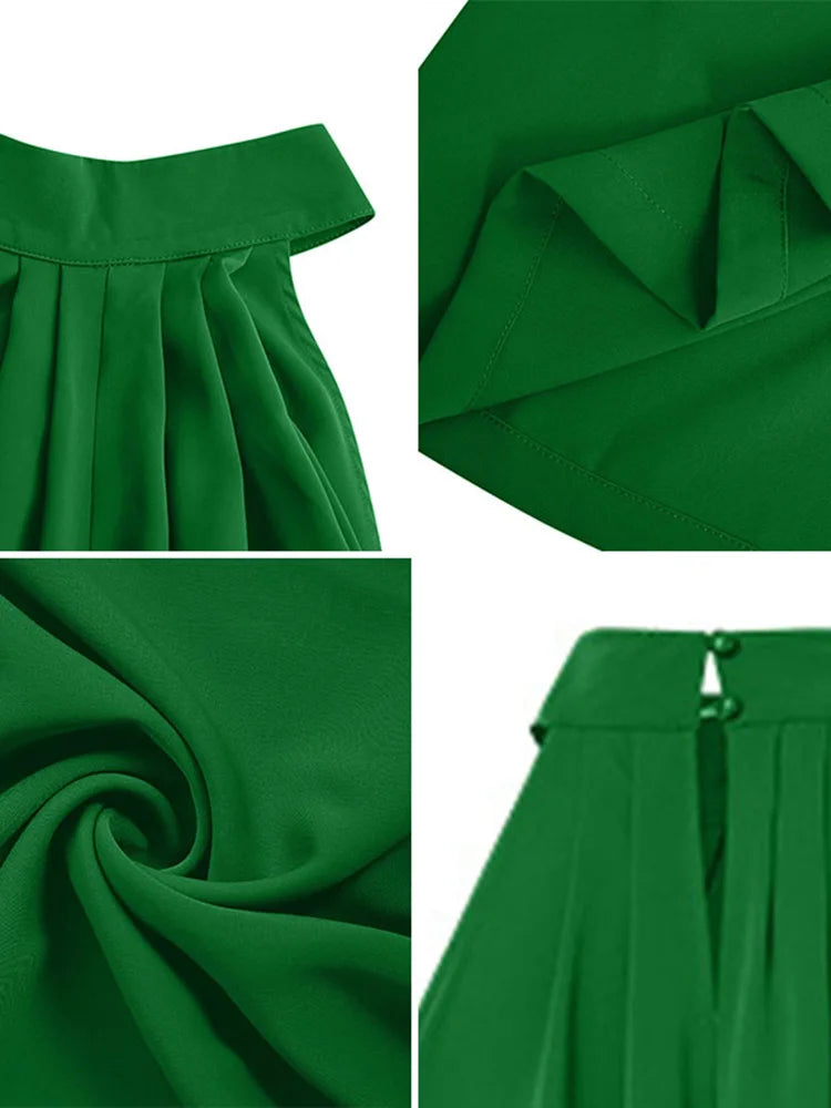 ZANZEA 2024 Verano Mujer Fiesta Elegante Monos Pierna Ancha Monos Color Sólido Pierna Ancha Monos Vacaciones Chic Sin Mangas Mono