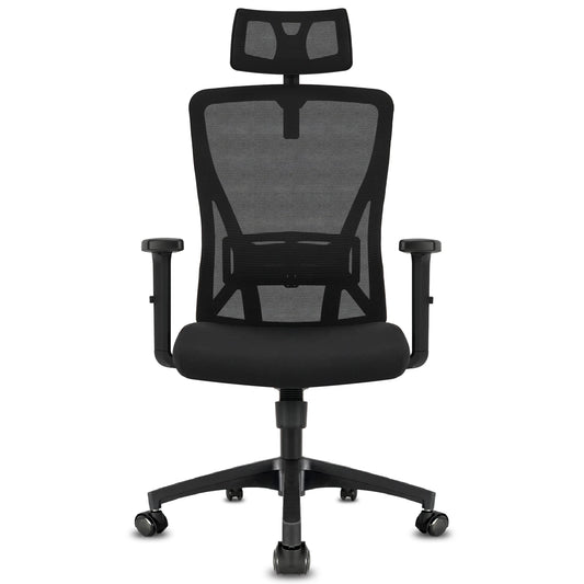 Durrafy Ergonomic Office Chair, Office Chairs, Desk Chair with adjustable headrest, Armrests, 150KG load capacity, Black