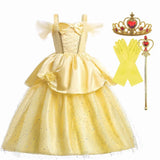 Girls Birthday Party Costumes Kids Belle Dress Up Beauty and The Beast Costume Princess Dress Baby Christmas Halloween Costume