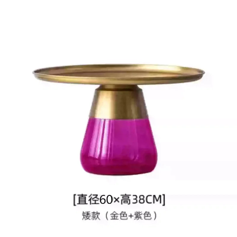 Artistic Glass Coffee Tables, Creative Design End Tables for Living Room , Stylish Accent Tea Table with Various Sizes & Colors