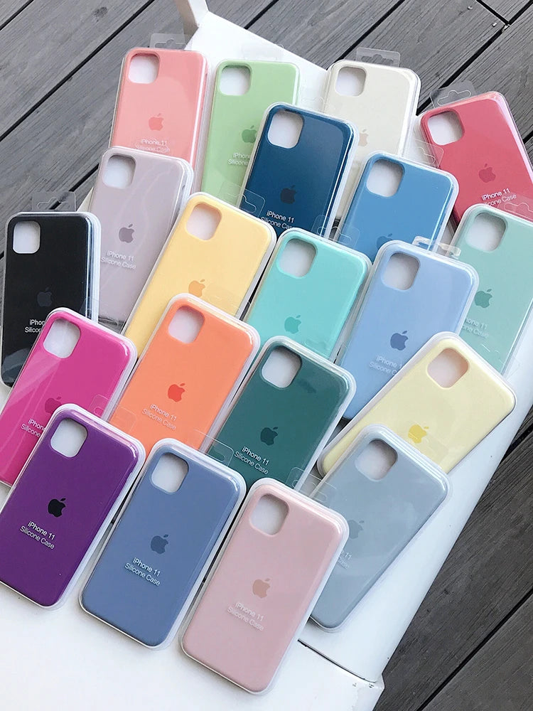 Official Original Silicone Phone Case For iPhone 16 13 15 14 12 Pro Apple Case for iPhone 16 Plus 13 14 11 12 15  Pro Max cover
