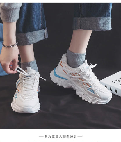 Fashionable Men And Women 2024 Spring And Summer New Mesh Breathable Versatile Thick Sole Hot Casual Sports Couple Shoes New