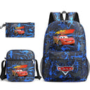 3pcs Disney Pixar Cars Lightning McQueen Students Backpacks Schoolbags Pencil Case Shoulder Bags Boys Girls School Bags Sets