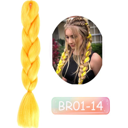 Lupu 24 "extensões de cabelo sintético longo ombre trança para mulheres preto roxo rosa azul loiro jumbo tranças suporte atacado
