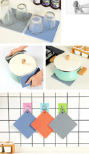 18cm Square Silicone Mat Heat Resistant Potholder Dining Table Placemat Non-slip Pot Holder Cup Coaster Kitchen Accessories