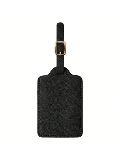 PU Leather Luggage Tag for Travel - Durable Suitcase ID Tag with Privacy Cover & Name Card Slot (A-Z) liu