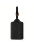 PU Leather Luggage Tag for Travel - Durable Suitcase ID Tag with Privacy Cover & Name Card Slot (A-Z) liu
