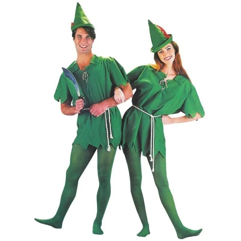Disney Cartoon Green Elf Robin Hood Cosplay Halloween Costumes for Men Women Adult Clothing Carnival Party Ball Costume Kid Gift