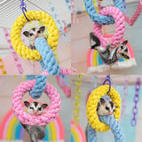 Chew-Proof Triple Ring Cotton Rope Toy - Hand-Braided Knot Ball for Aggressive Chewers Multi-Pet Enrichment Puzzle for Hamsters