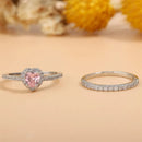 Anillos de compromiso ZAKOL con corazón rosa romántico y circonita cúbica para mujer, anillos de boda de moda con circonita cúbica AAA, joyería para regalo de San Valentín.