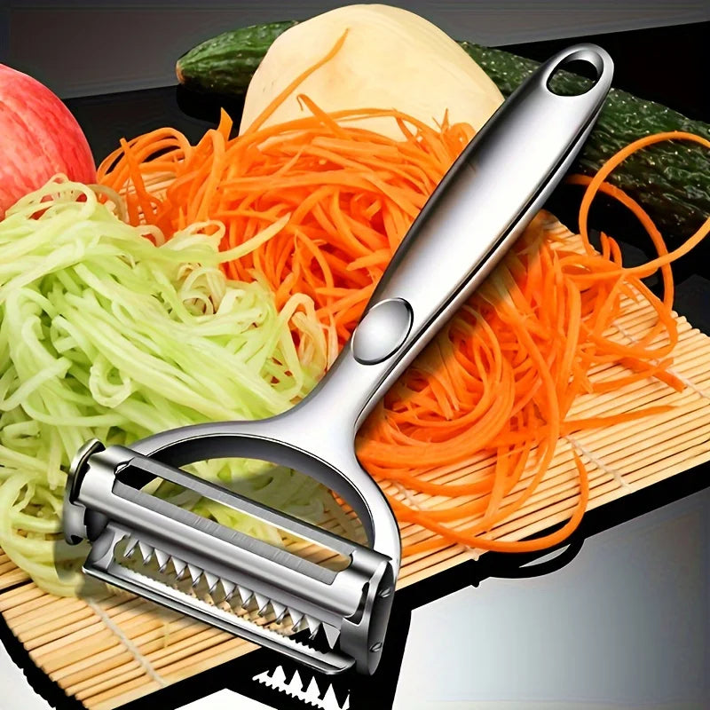 Kitchen Vegetable Peeler Stainless Steel Melon Planer Double-Head Peeler Household Multifunctional Fruit and Vegetable Peeler
