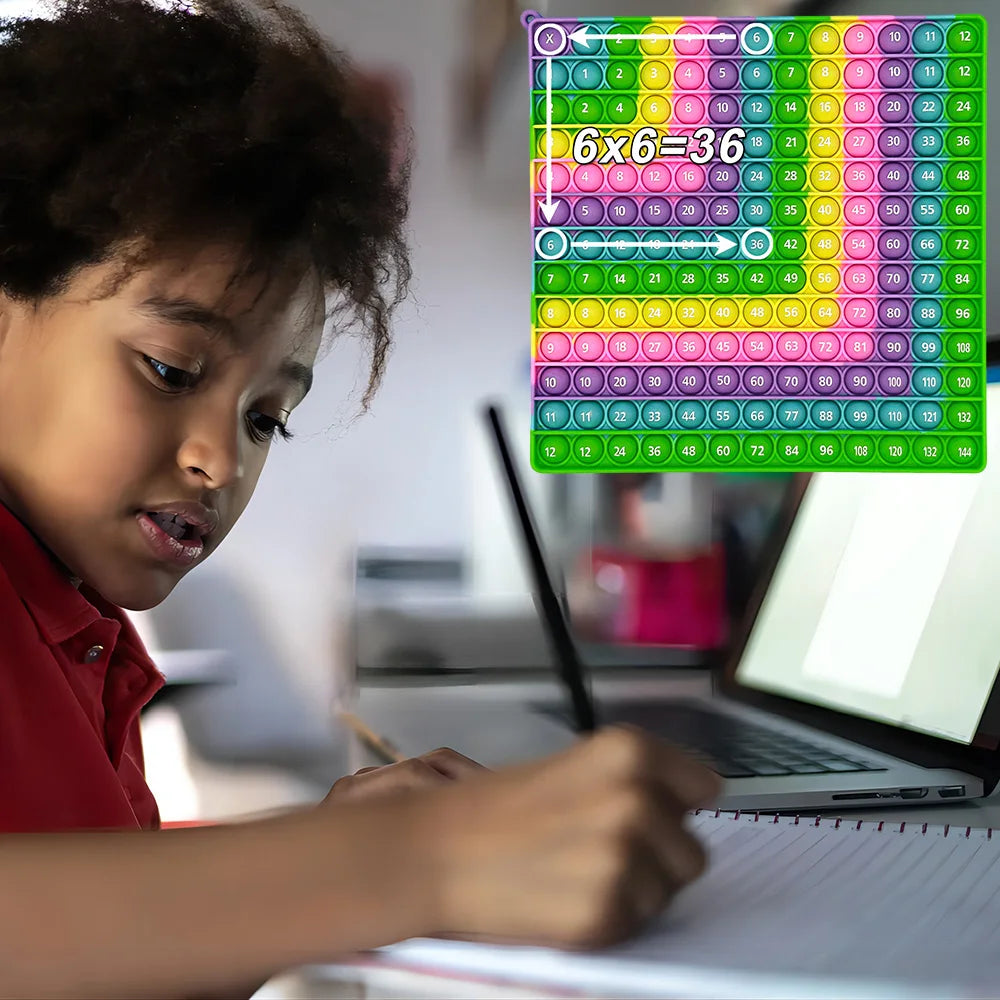 Macaron 12x12 Multiplication Games Fidget Toys, Right Angle Times Chart Board Math Toys Educational Toy for Teachers Girls